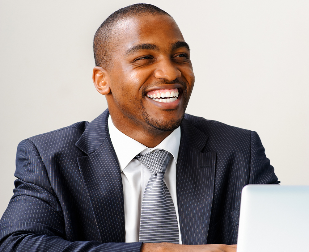 A smiling young man with good looks