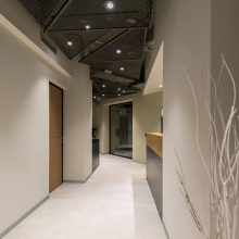 Reception area with reception desk