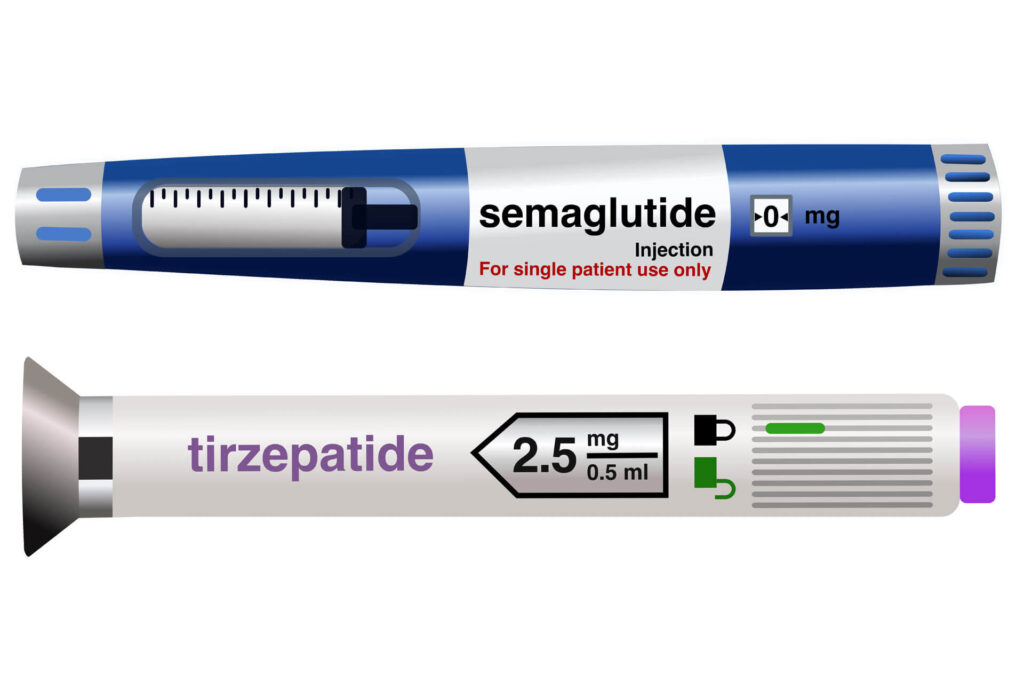 Generic weight loss injection pens for semaglutide and tirzepatide.