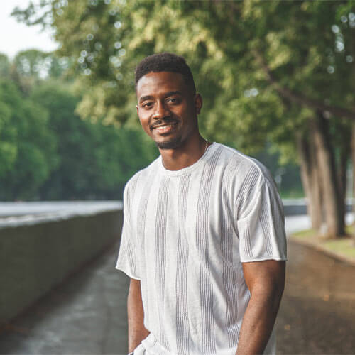 Young man smiling