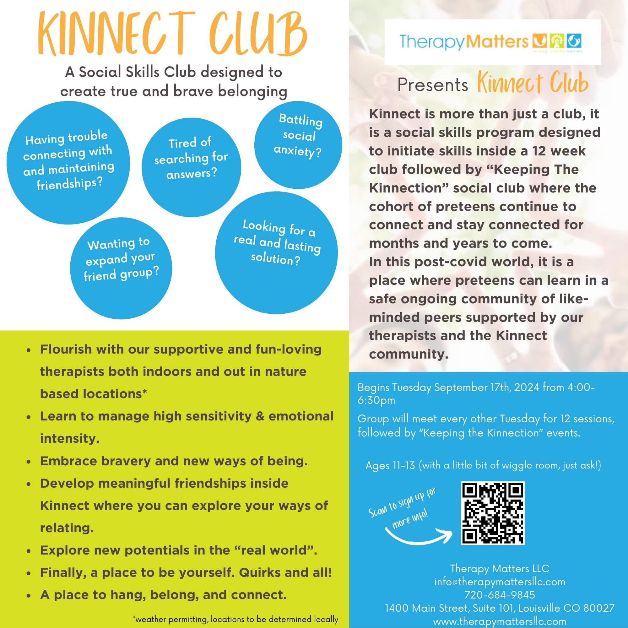 Kinnect Club broacher