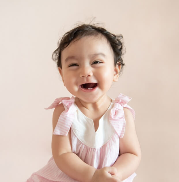 cute happy little Asian baby girl