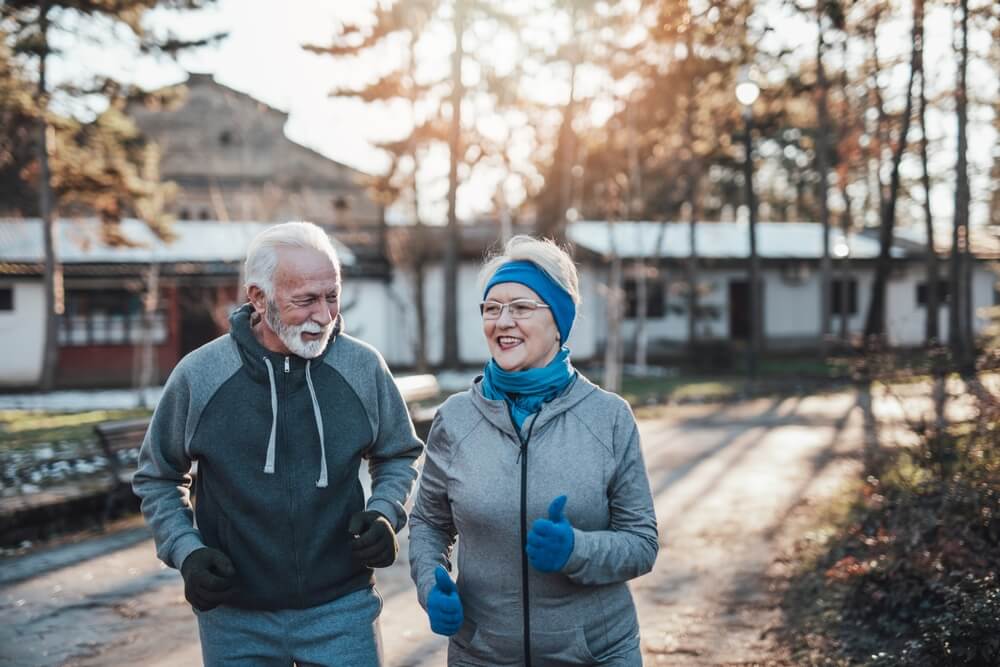 old couple jogging