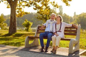 couple sitting on a bench