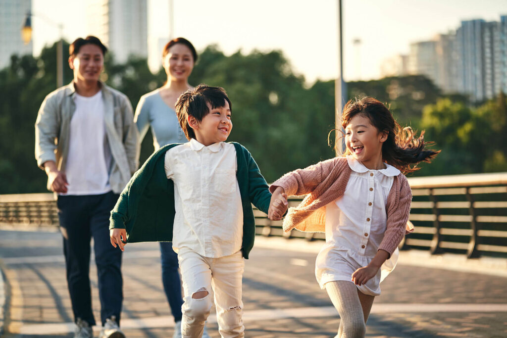 happy family with two children