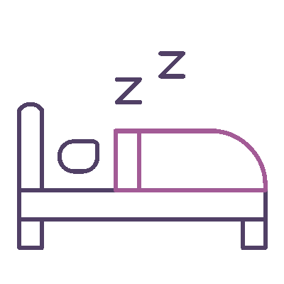 Sleeping in bed icon
