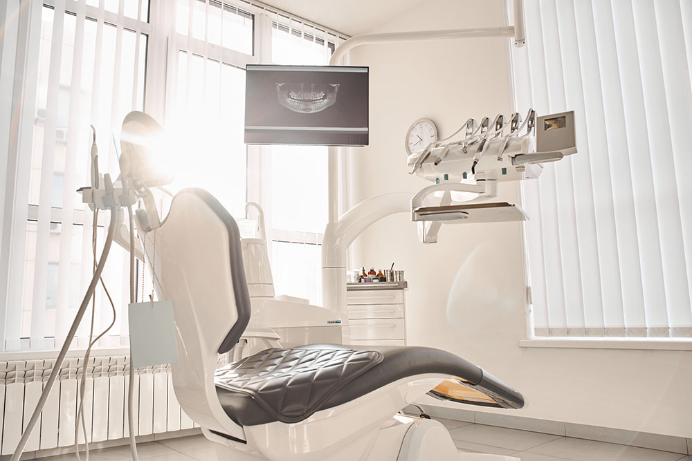 Interior of modern dentist cabinet and medical chair