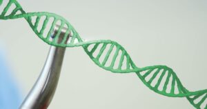 Image of dna strand over dental drill. Global medicine, science and digital interface concept digitally generated image.