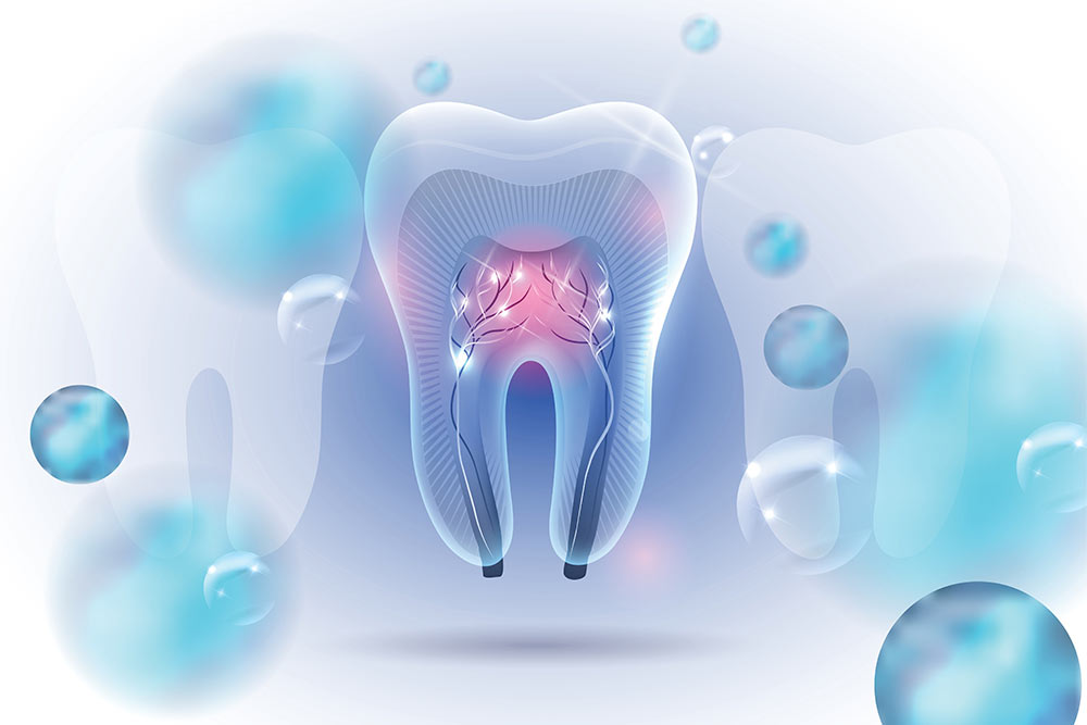 Tooth canals and roots beautiful bright concept illustration