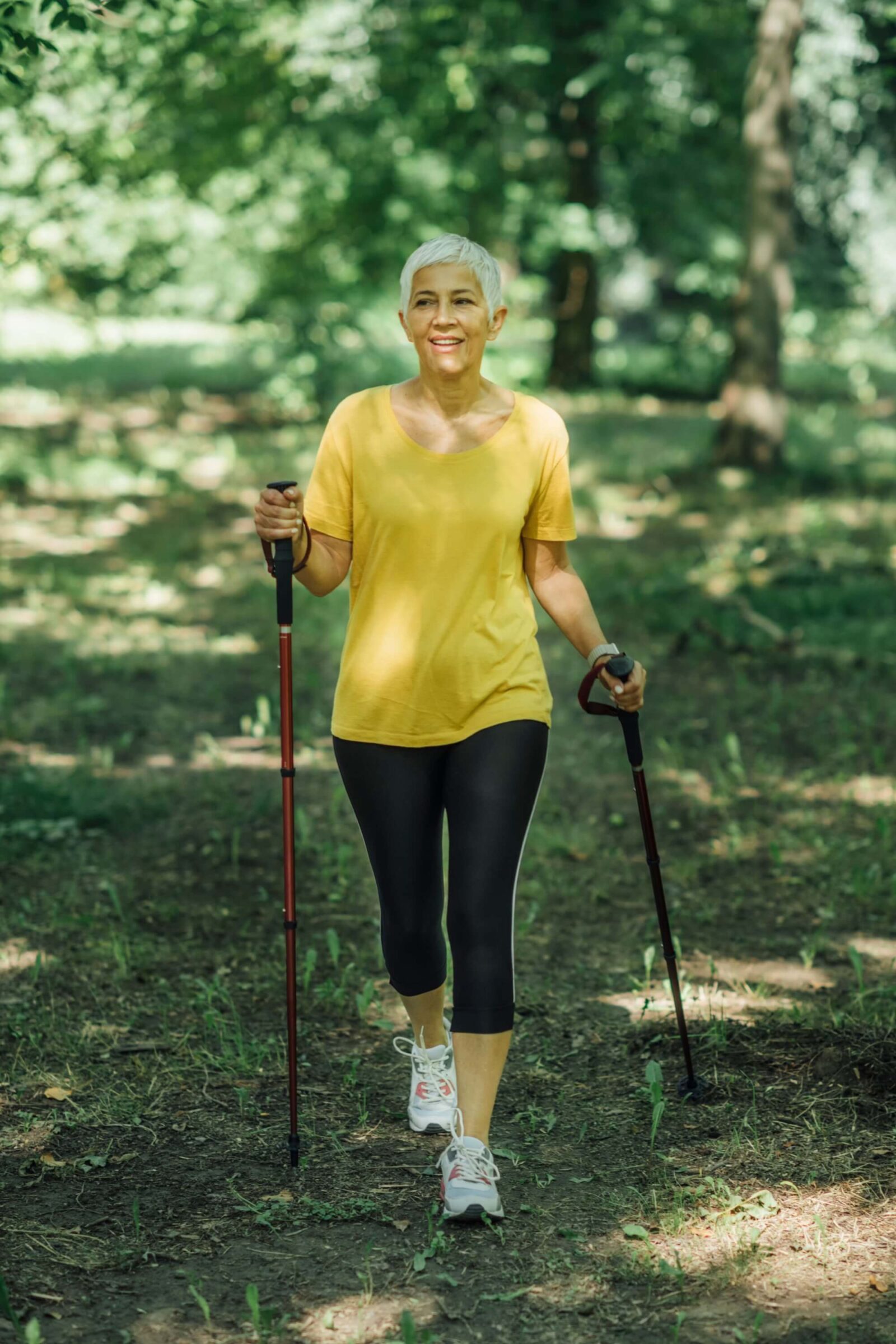 Active mature woman enjoying the nature