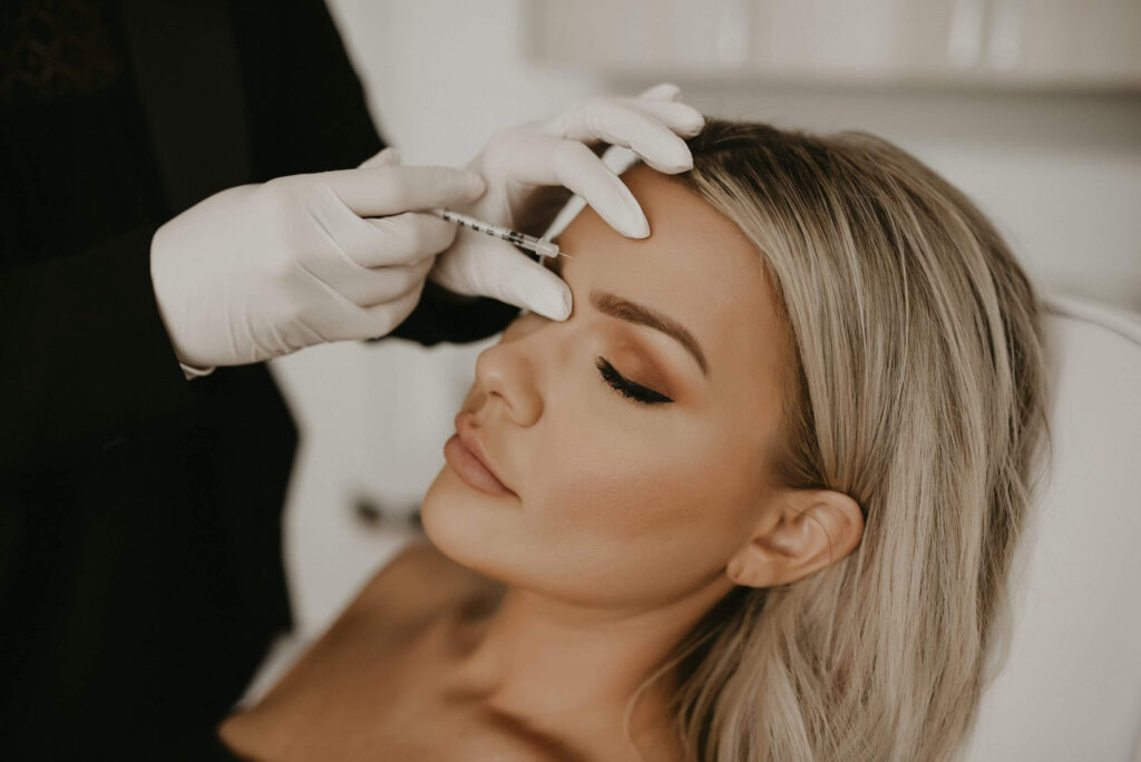 Woman getting Botox treatment