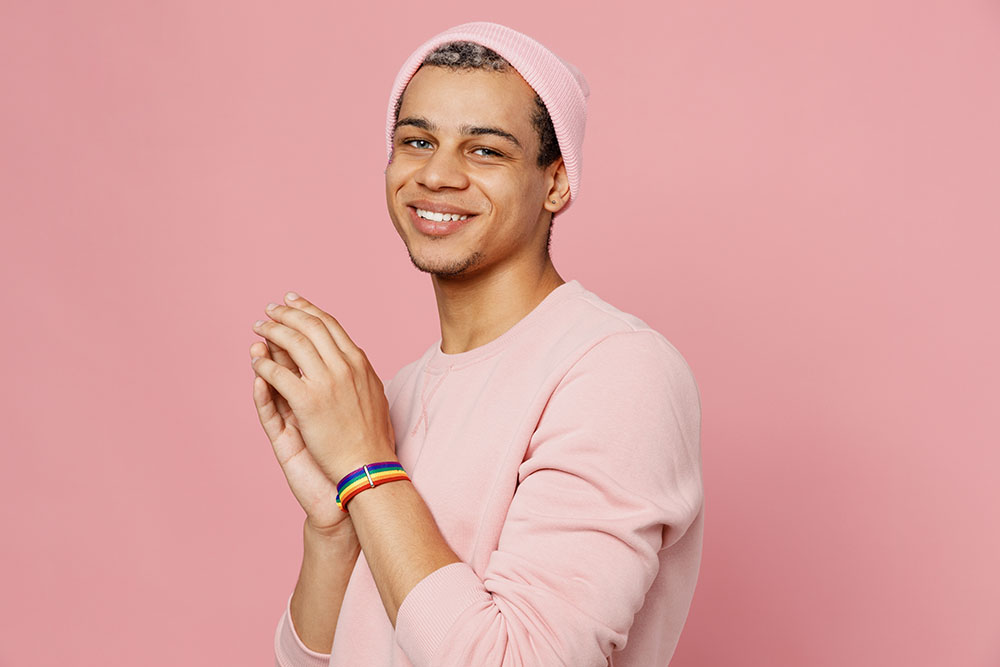 Young smiling cheerful gay