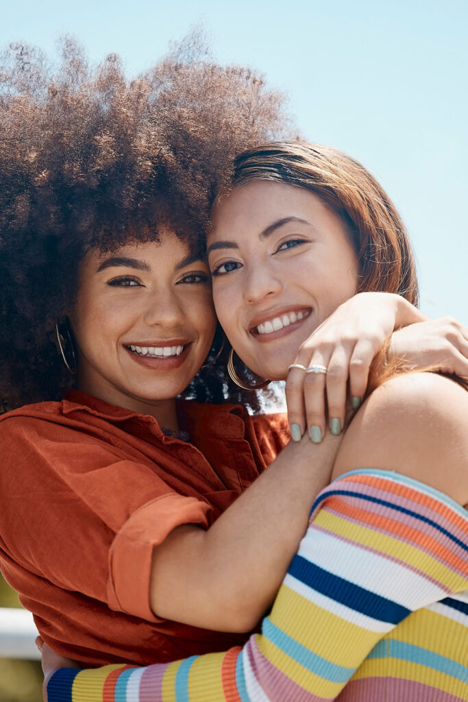 Female Couple Hug and Bonding Together