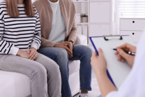 Couple having appointment with STD specialist