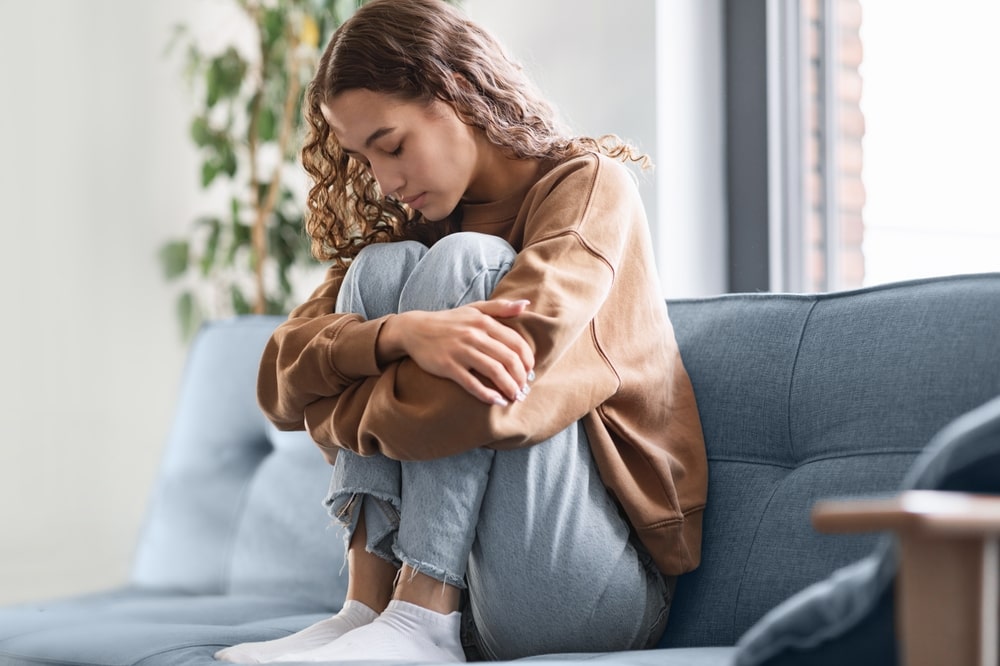 young girl struggling