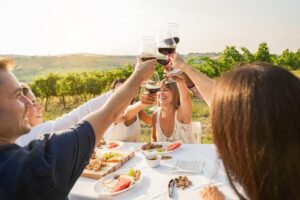 people drinking wine
