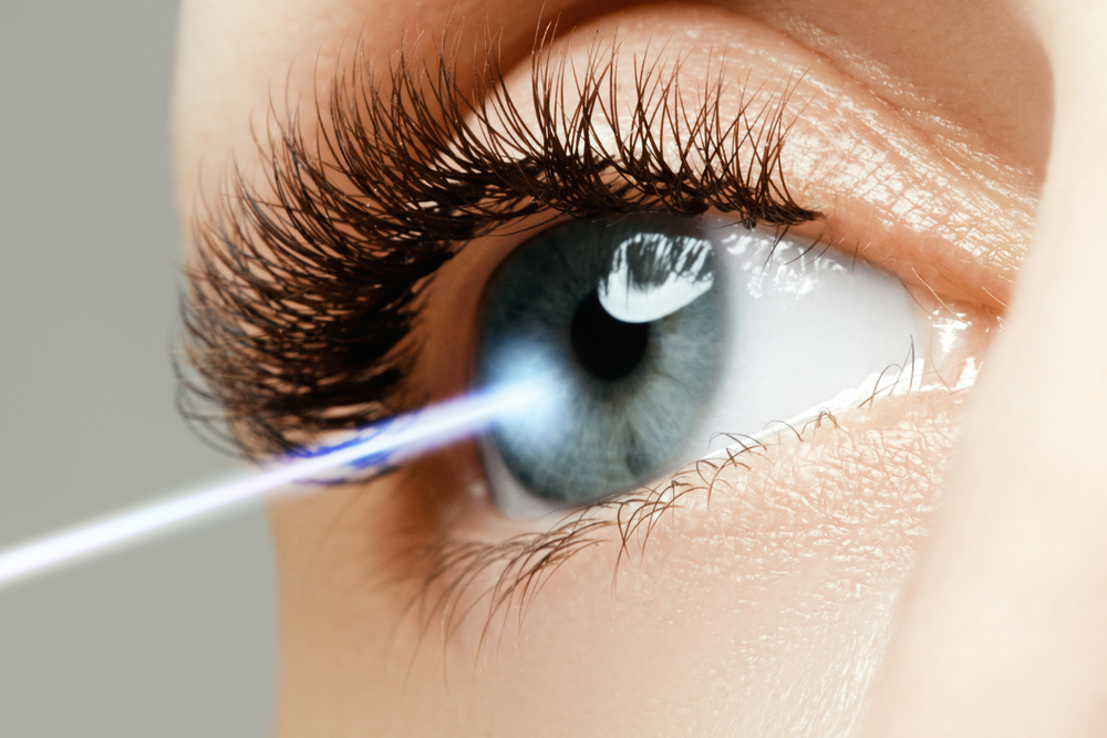 Woman eye with Laser vision correction