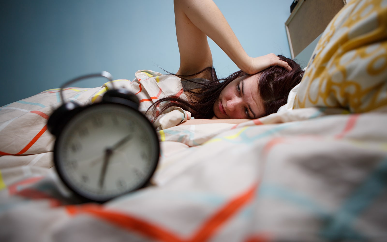 Woman having bad sleep