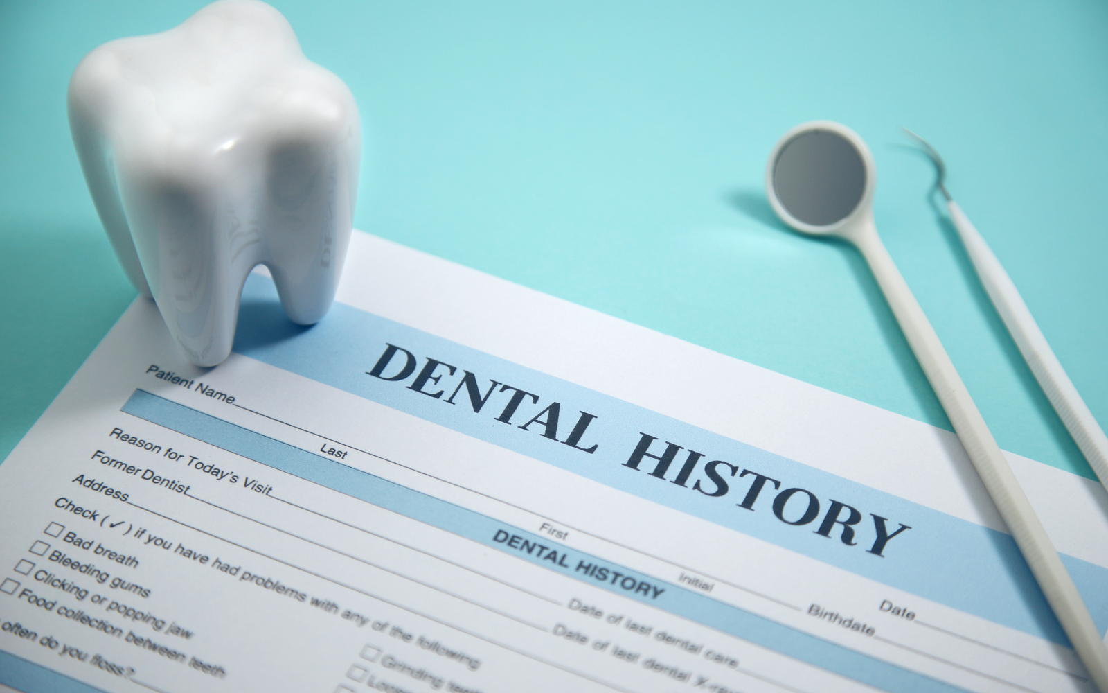 Dental history form