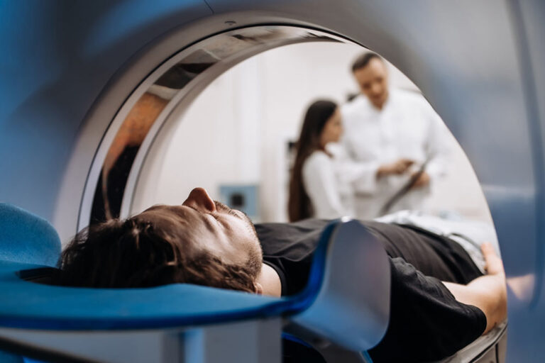 Patient undergoes an MRI or CT scan