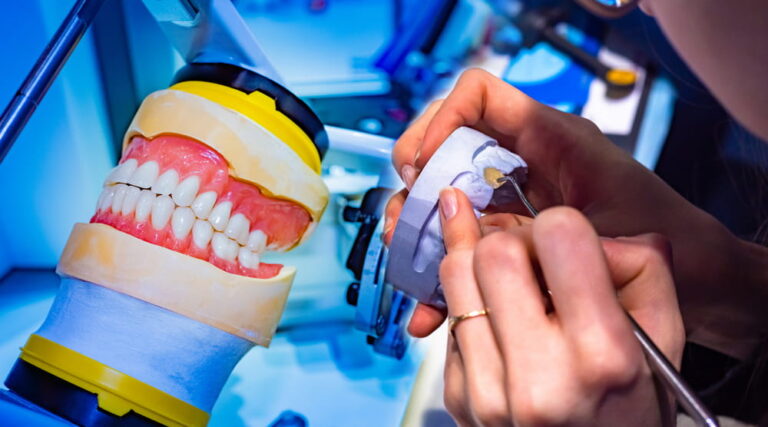 The manufacture of dental prostheses. Modeling the patient's jaw. Elimination of problems with teeth. Denture. Implantation. Installation of dental implant