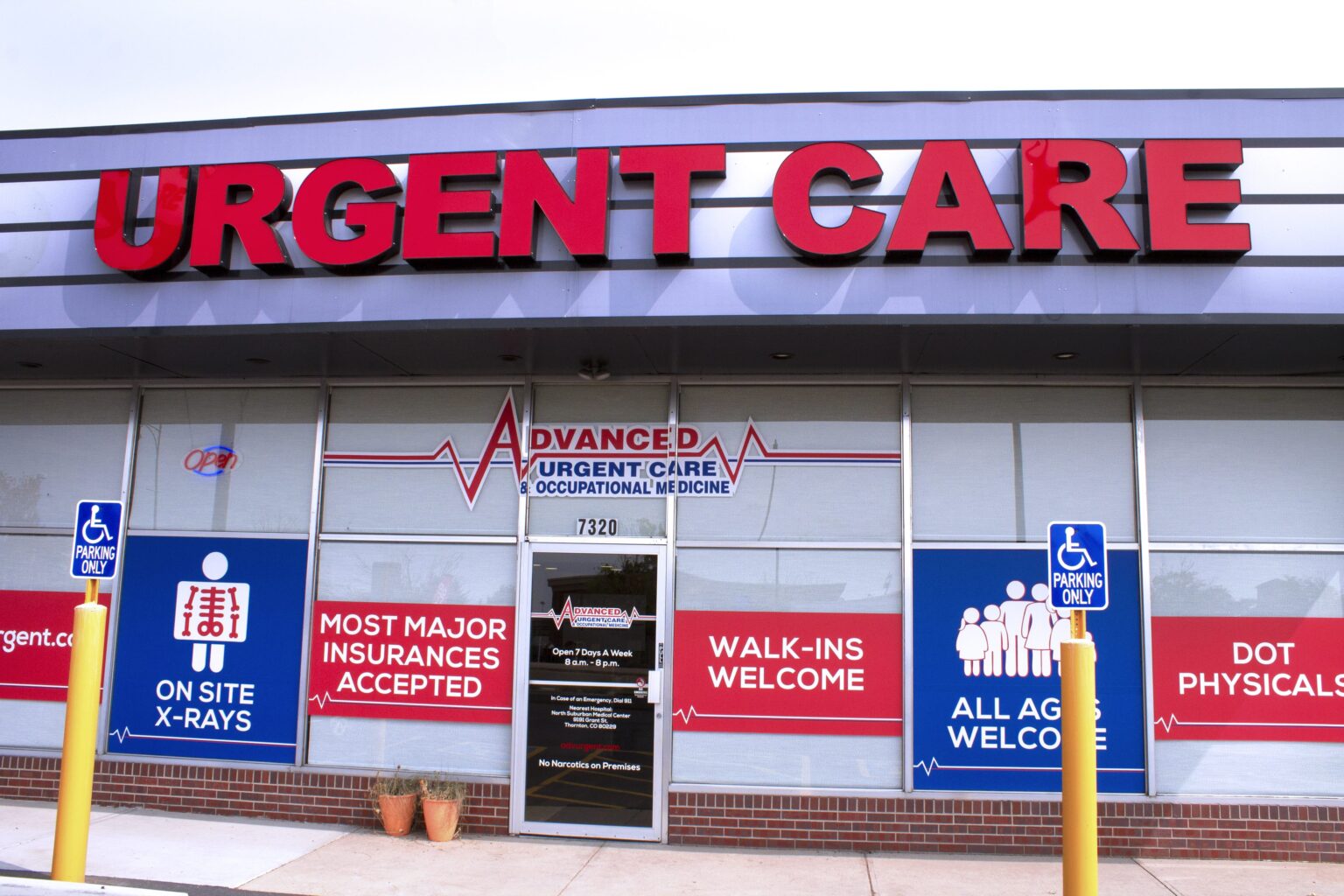 Exterior of urgent care walk-in clinic