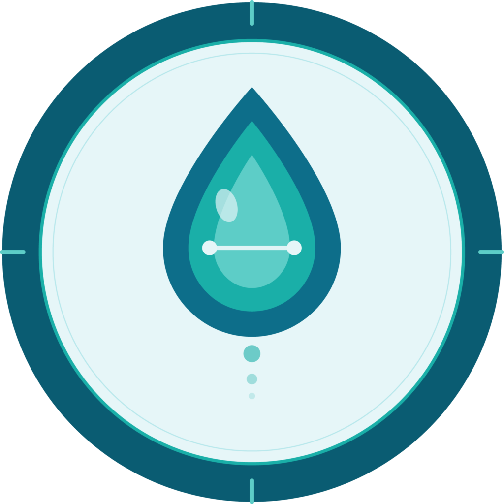 Icon of Advanced IV Therapy logo, green water drop in a circle.