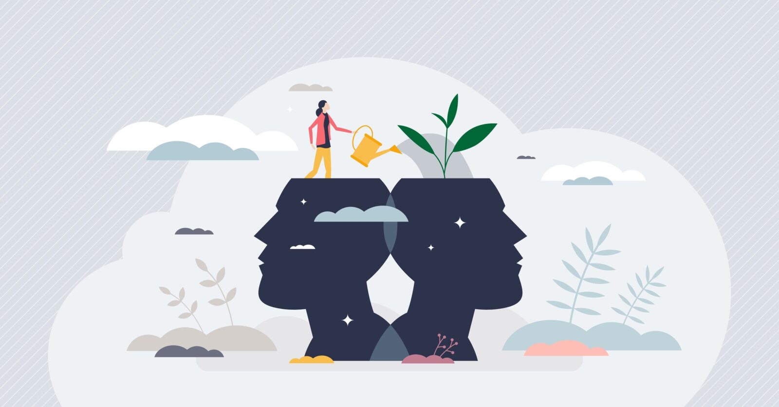 Mentor help for personal development illustration