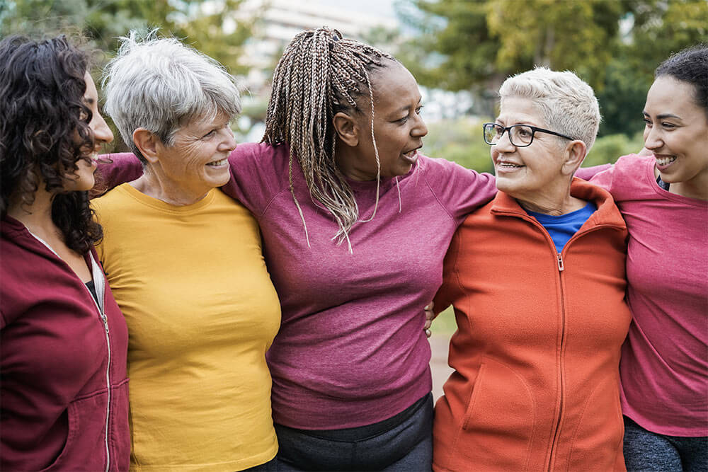 Happy multi generational women having fun together after sport workout