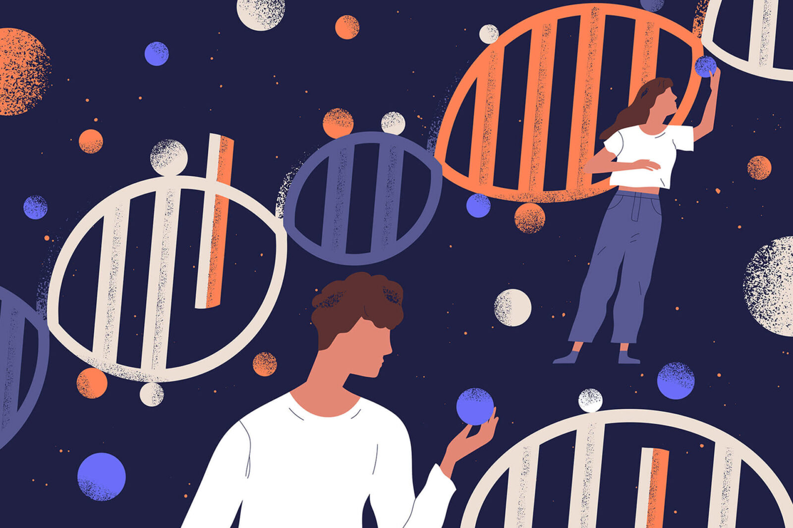 Concept of scientific research in ancestry genetics Illustration