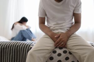 Frustrated man thinking about relationships