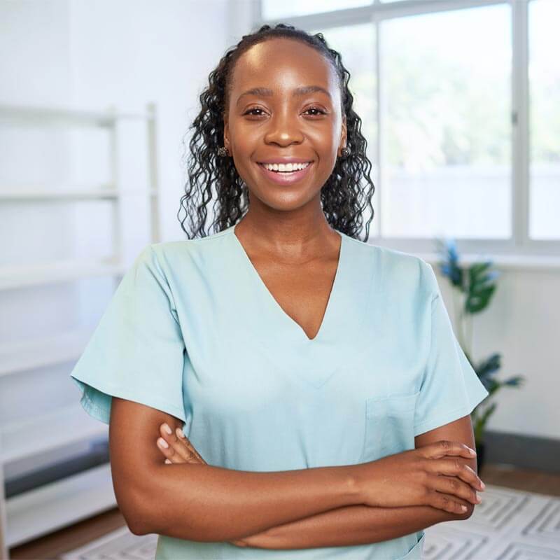smiling health professional