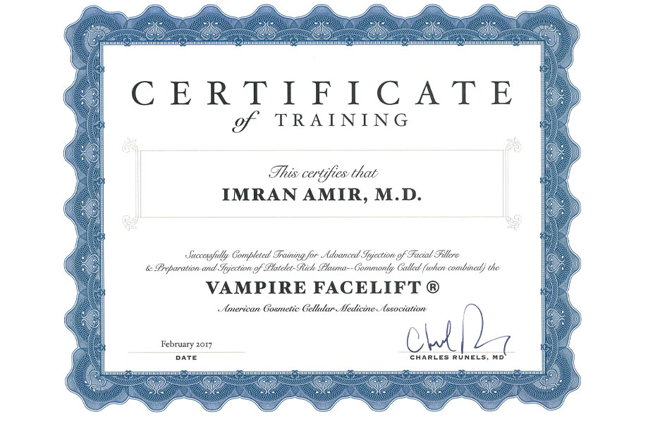 Certificate of training