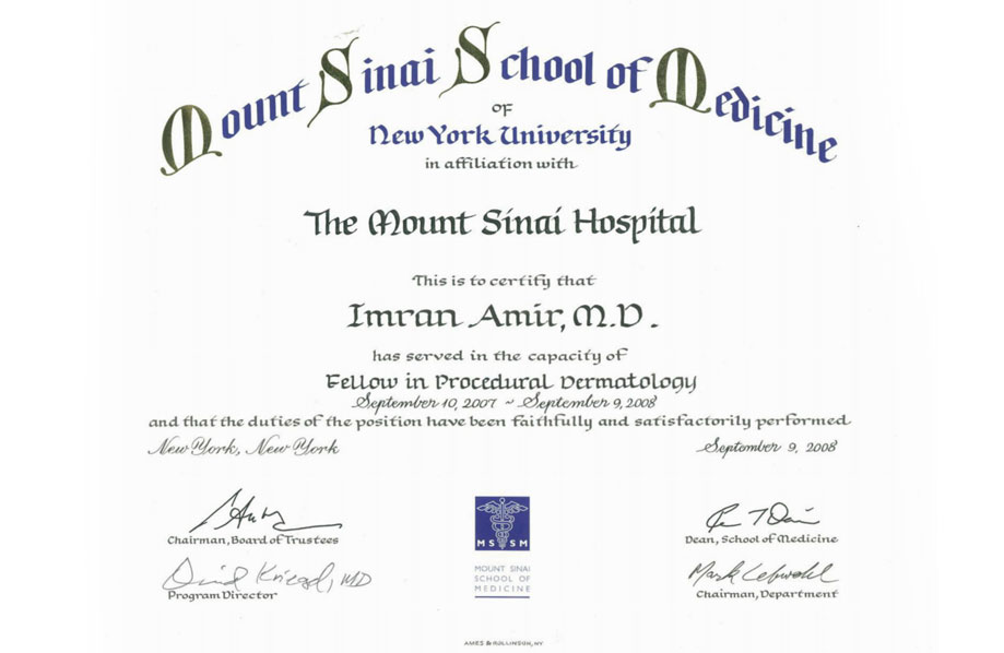 Certificate of Fellow in procedural dermatology