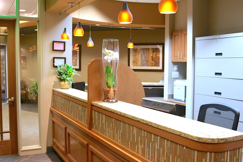 front staff desk, dental office