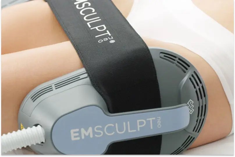 Woman undergoes EMSCULPT treatment
