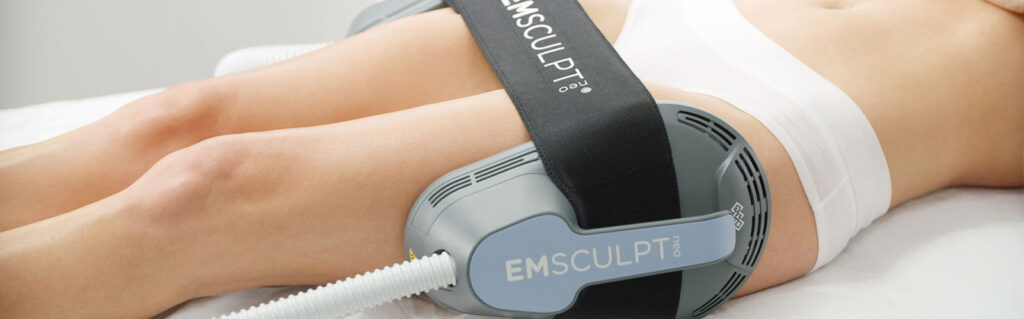 Woman undergoes EMSCULPT treatment