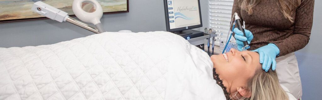 Patient getting HydraFacial treatment