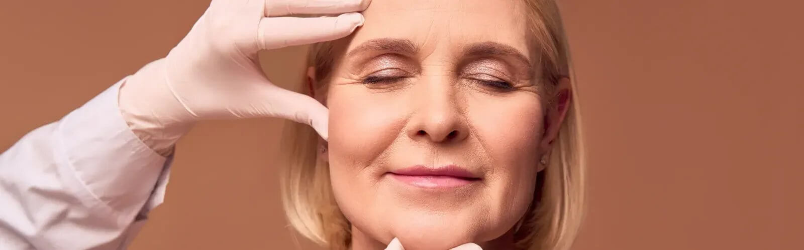 Adult woman with closed eyes