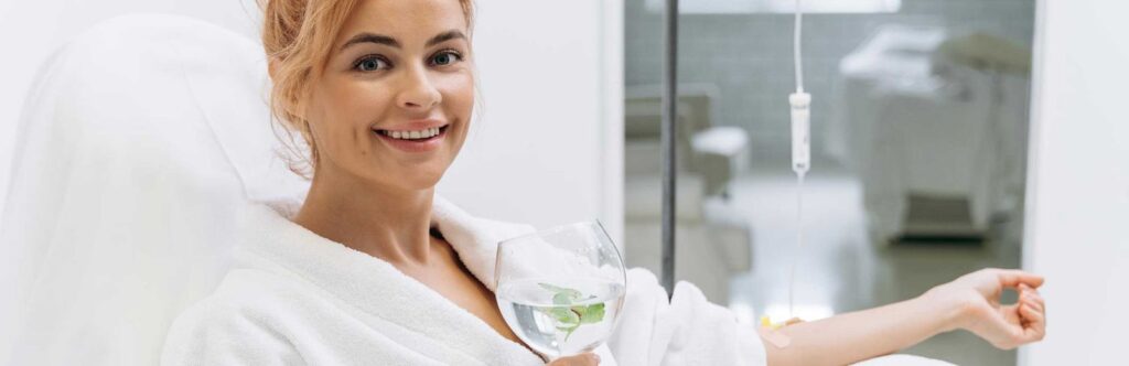 Woman enjoying Benefits of IV Therapy at Med Spas