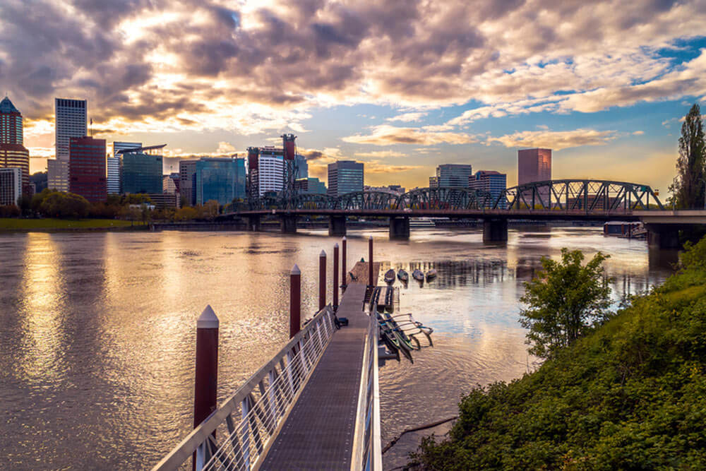 Portland Cityscape at Sunset