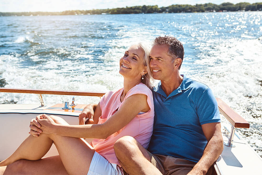 mature couple at sea together for holiday