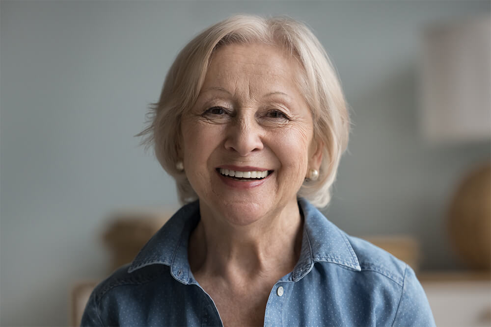old woman smiling