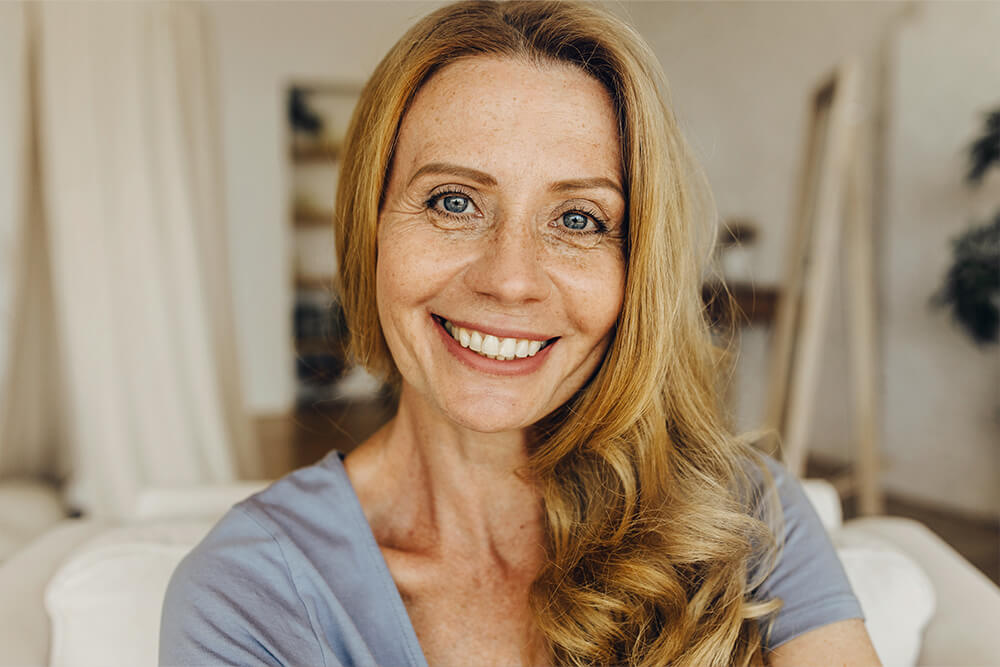 old woman smiling
