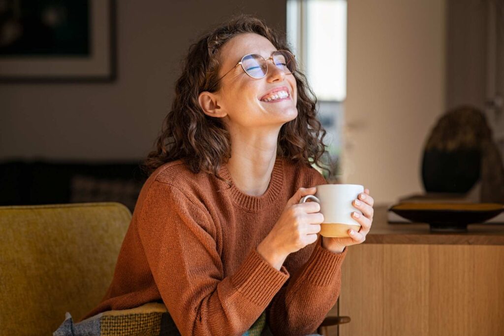 young woman drinking