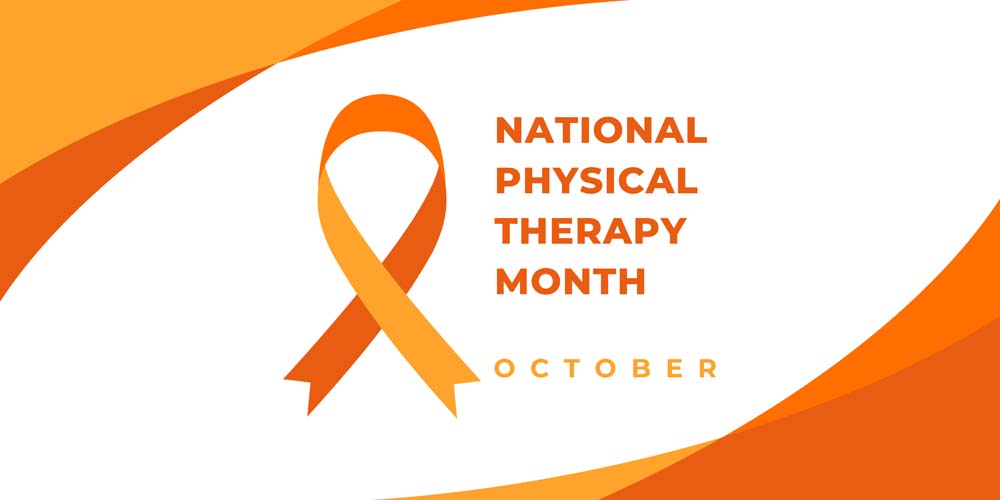 National physical therapy month. Vector banner, poster, card, content for social media