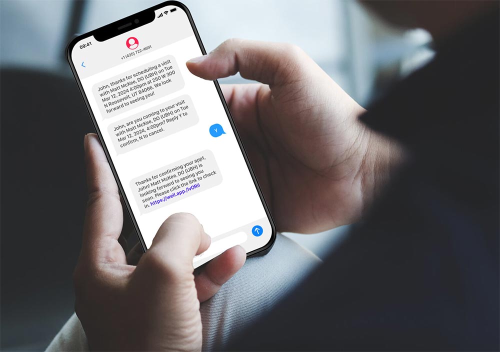 Patient With Text Reminder Square