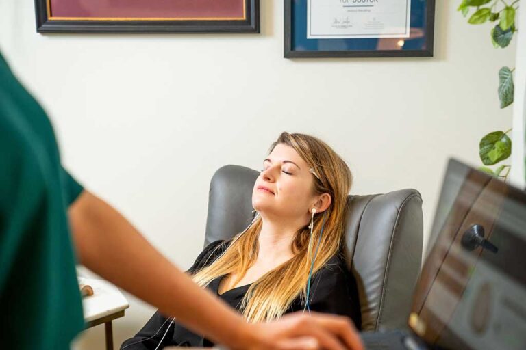 During treatment, Dr. Jessica Wendling is with the patient.