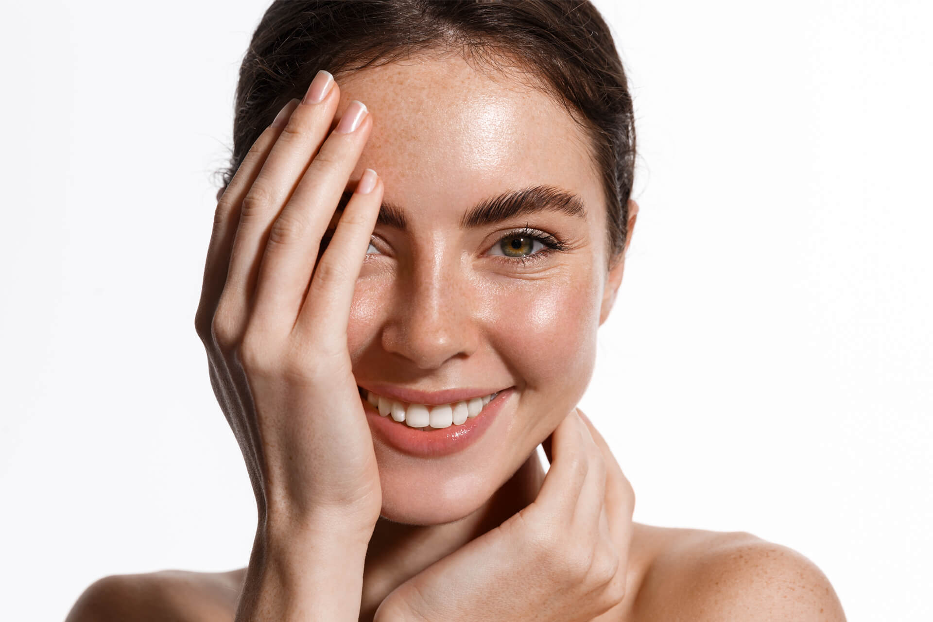 Beautiful young woman with clean perfect skin