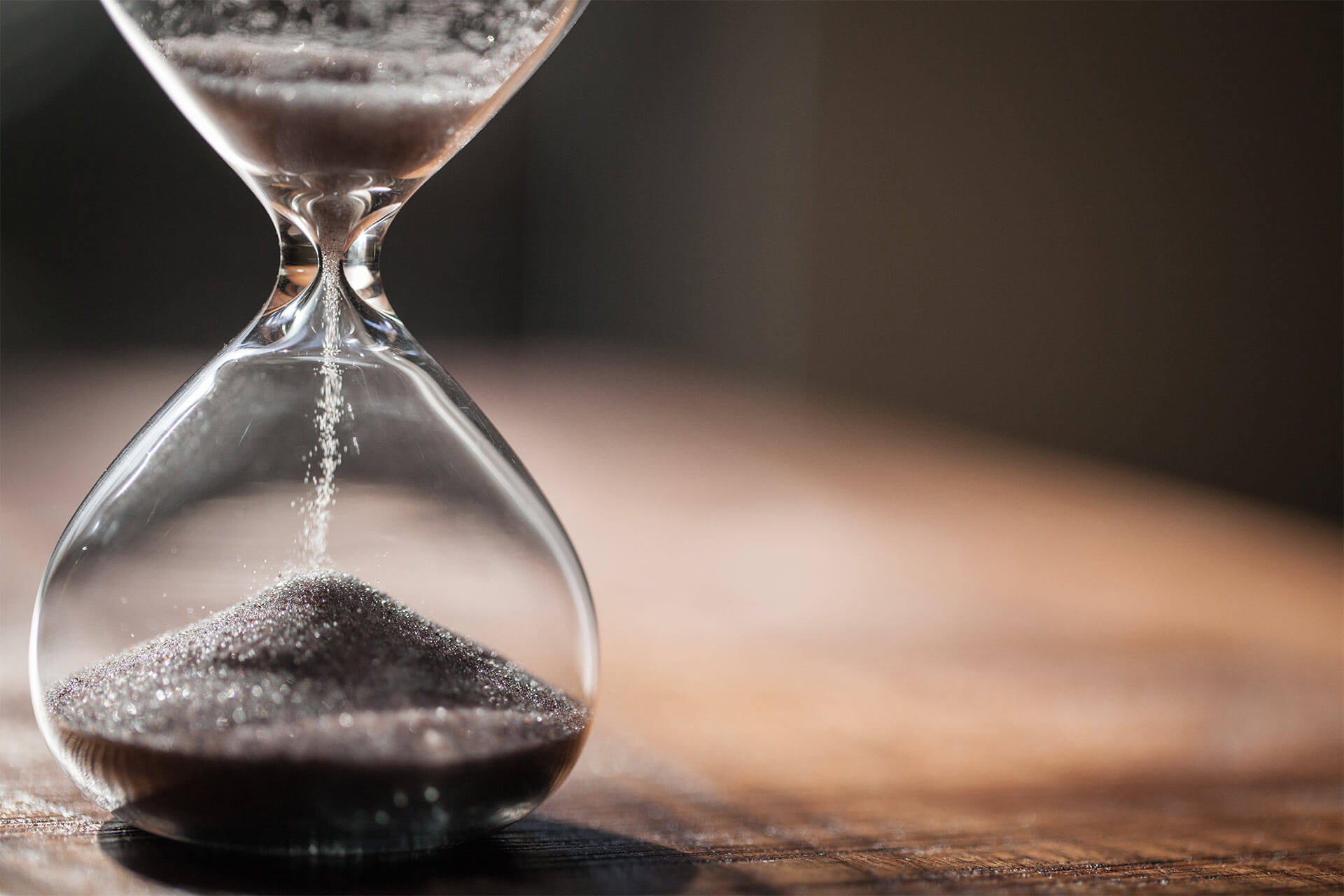Hourglass as time passing